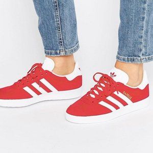 Red Adidas Gazelle size 8